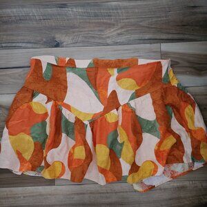 Fe Noel Target Skirt Size 24 Plus Orange Geometric